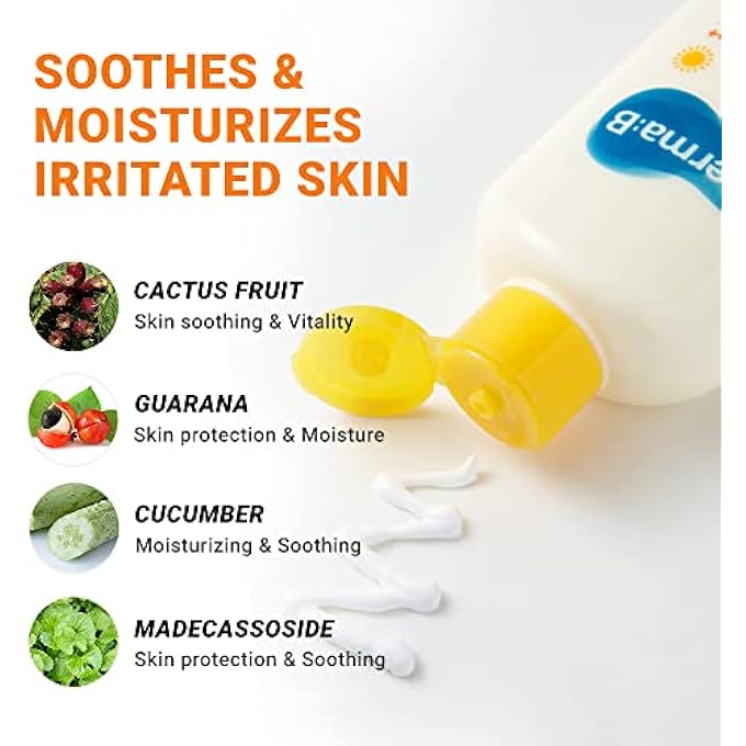 derma b واقي شمس يومي بحجم كبير واقي شمس SPF50+ PA++++ 6.71 أونصة سائلة، 200 مل مرطب خفيف الوزن سريع الامتصاص SPF، للوجه والجسم غير لزج لبشرة رطبة، لوشن حماية كوري - Image 4